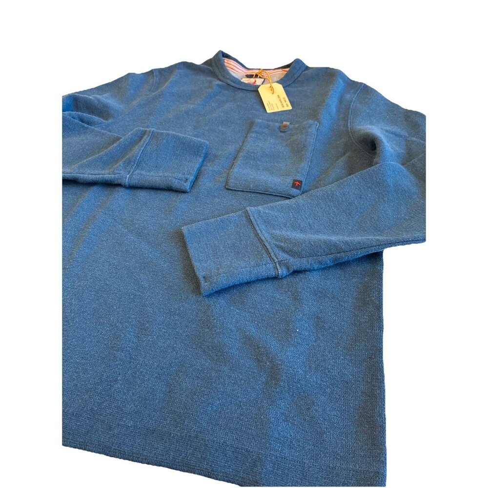 NWT Relwen Micro Waffle Crew, Exclusive, Long Sleeve, Men Size S, Blue - Picture 8 of 8